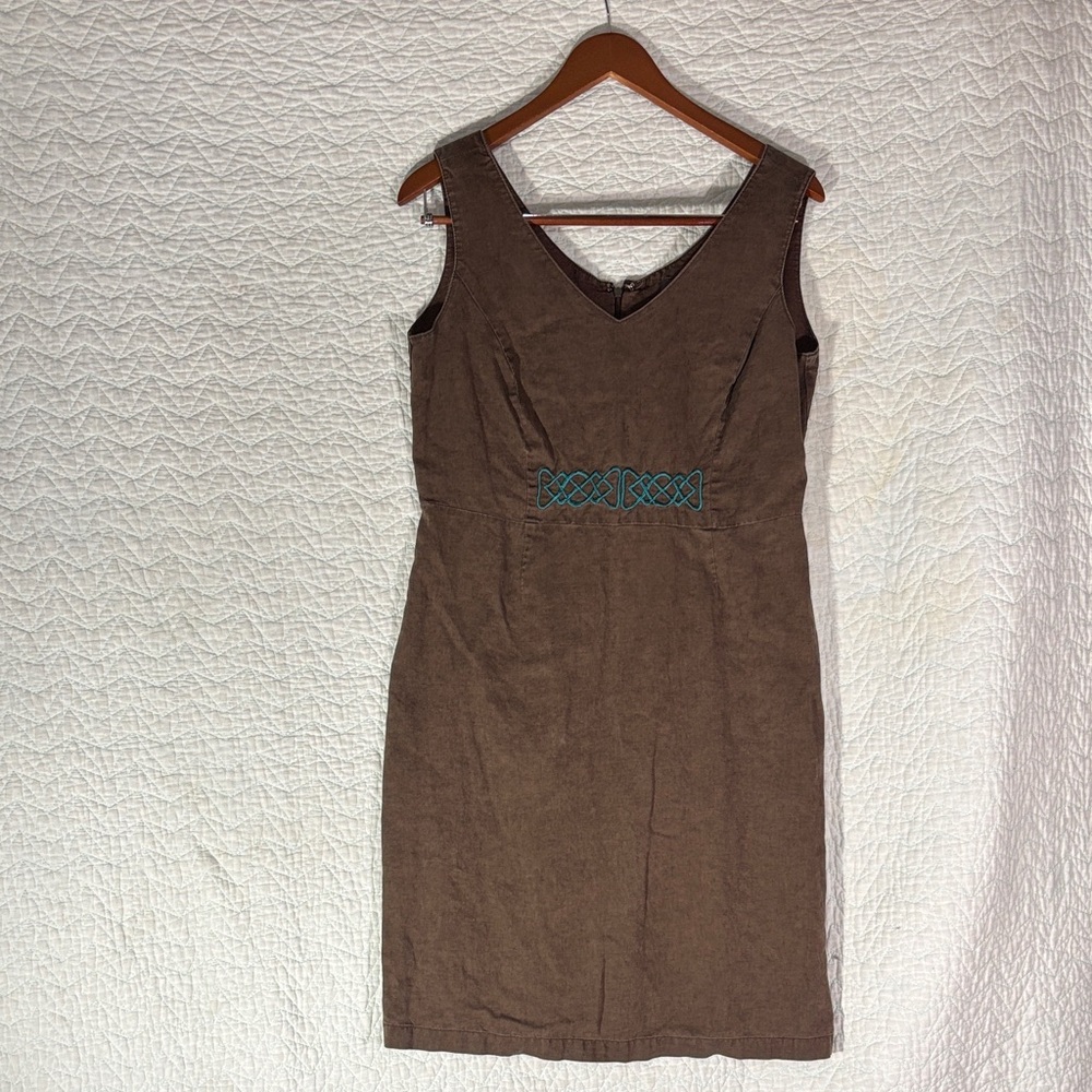 George Brown Linen Sleeveless Midi Dress